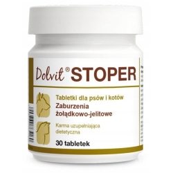 Dolvit Stoper 30 Tabletten – Ergänzungsfutter für Hunde und Katzen zur Unterstützung bei Durchfall und Verdauungsproblem