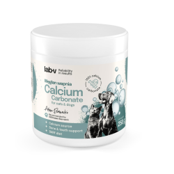 Lab-v Calciumcarbonat – Natürliches Calcium für starke Knochen & ausgewogene BARF-Ernährung bei Hunden & Katzen, 250 g