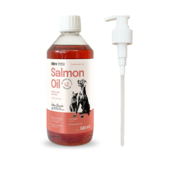 Lab-v Lachsöl 100 % – Natürliches Omega-3 für Haut, Fell & Vitalität bei Hunden & Katzen, 500 ml, mit Pumpe